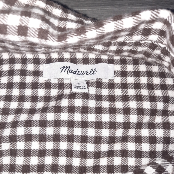 Madewell Flannel Tie Front Shirt in Gingham Check - Picture 7 of 8